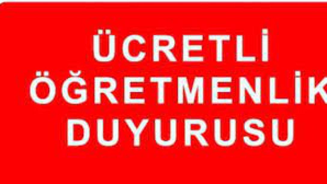 EK-DERS ÜCRET KARŞILIĞI ÜCRETLİ ÖĞRETMEN GÖREVLENDİRME DUYURUSU